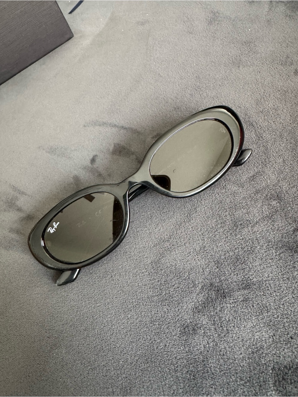Ray-Ban Women's Glossy Black Oval Sunglasses